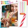 Two-color Threaded Striped Straw, Disposable Food-grade PP Plastic Rigid Tube