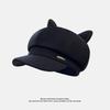 New Beret Women's Face Showing Small Octagonal Hat Retro British Style Newsboy Hat Painter Hat Cute Ears Painter Hat