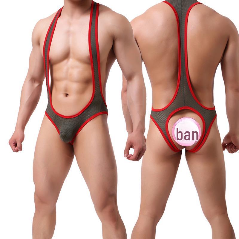 Men's Ultra-Thin Nylon Breathable One-Piece Body Shaper Tights - C407