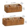 Sturdy Handwoven Storage Box Divided Sections Living Room Desktop Organization