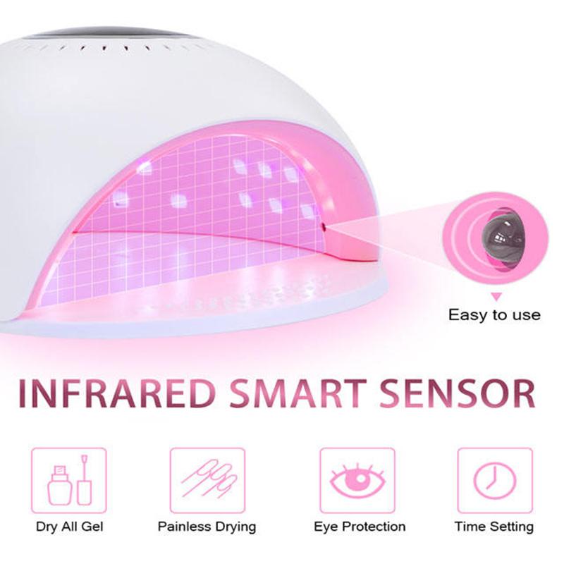 Red Light Nail Lamp Quick Drying Gel Polish With 30/60/120s Timer Auto Sensor Nail Art Machine For Salon