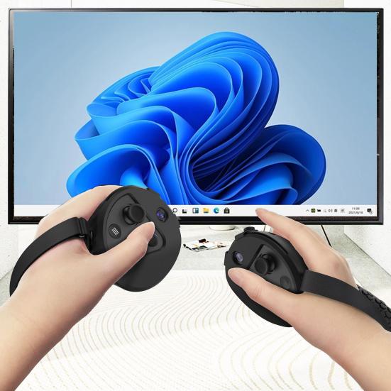2Pcs VR Controller Cases Uninterrupted Signal Anti-shock Tasteless Anti-fall Textured Surface Protective Silicone VR Controller Protective Covers