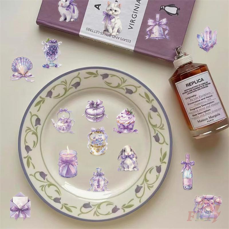 50Pcs/Set Nordic . Sparkly Purple Color Styles Art PET Stickers Waterproof DIY Fashion Doodle Decals Stickers