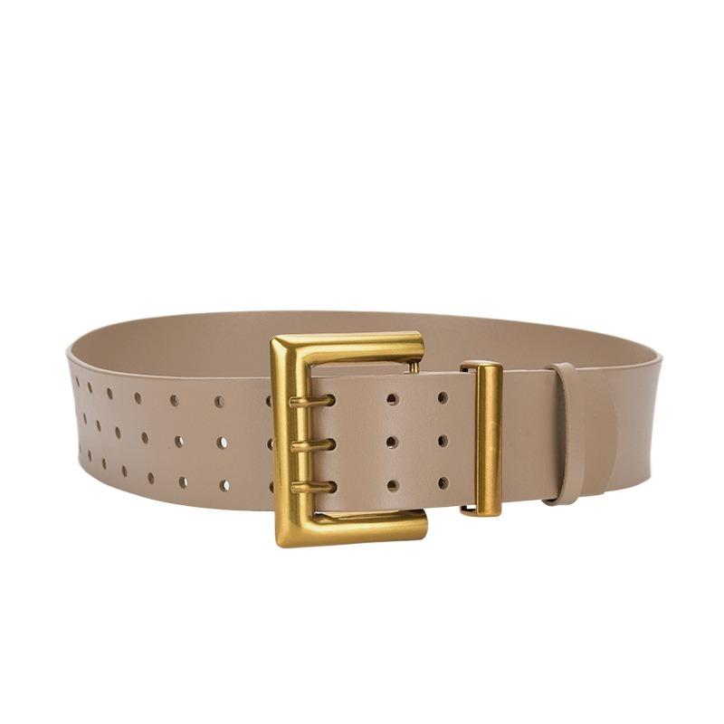 Three-breasted Belt Extra Wide Coat Belt Stylish Women's Belt with Unique Buckle Decoration