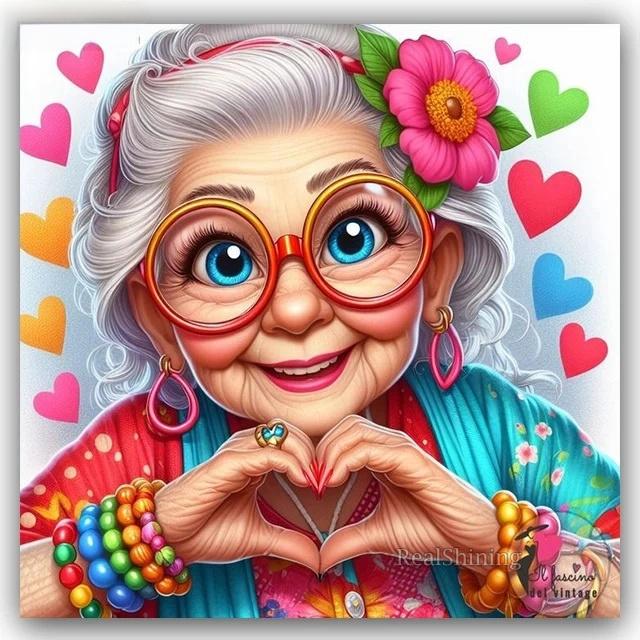 

Очаровательная Алмазная Живопись Счастливые Сестры Бабушки, Полная Алмазная Мозаика Набор для Вышивки Крестом, Пожилая Женщина Поздняя Жизнь Домашний Декор Full Round 30x30CM