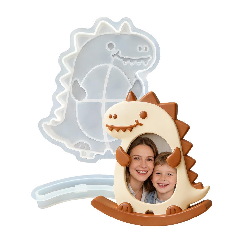 Houpačka Zvířátko Silikonová Forma na Fotorámeček - Kočka, Štěně, Dinosaurus DIY Ozdoba Forma na Epoxid a Sádru