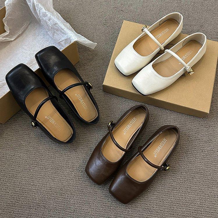 Flacher Boden weicher Boden runder Kopf flache Öffnung Mary Jane Einzelschuhe Damen 2025 Frühling neu Pendler vielseitig kleine Lederschuhe Abend s
