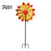 Artistic Windmill for Windowsill Flower Wind Spinner, 29.5" Metal Spinner with Stake, Outdoor Decorative Garden Art Rust Resistant Yard Lawn