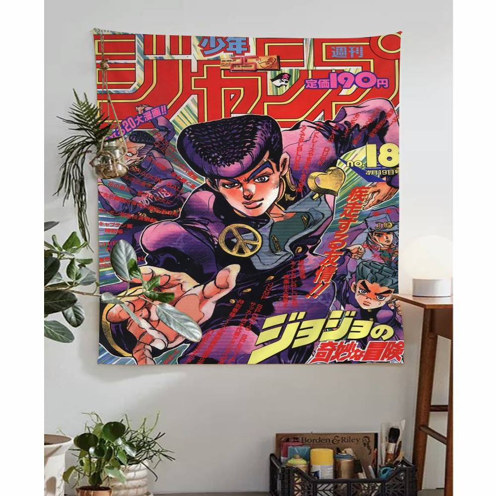JoJos Bizarre Adventure Retro Anime Cartoon Tapestry Art Science Fiction Room Home Decor Wall Hanging Sheets