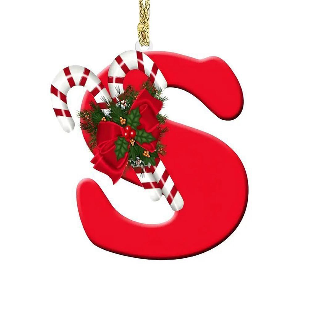 1pc Christmas Pendant Acrylic 26 Letter Pendant Hanging Christmas Tree Ornament Accessories Xmas New Year Decor Ornaments
