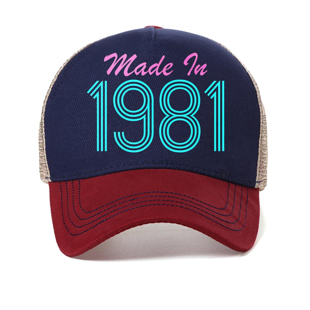 

Made In 1981 Cool Retro baseball cap for Unisex Funny 80s Latest Style Snapback Caps fashion summer Breathable sun hats Adjustable