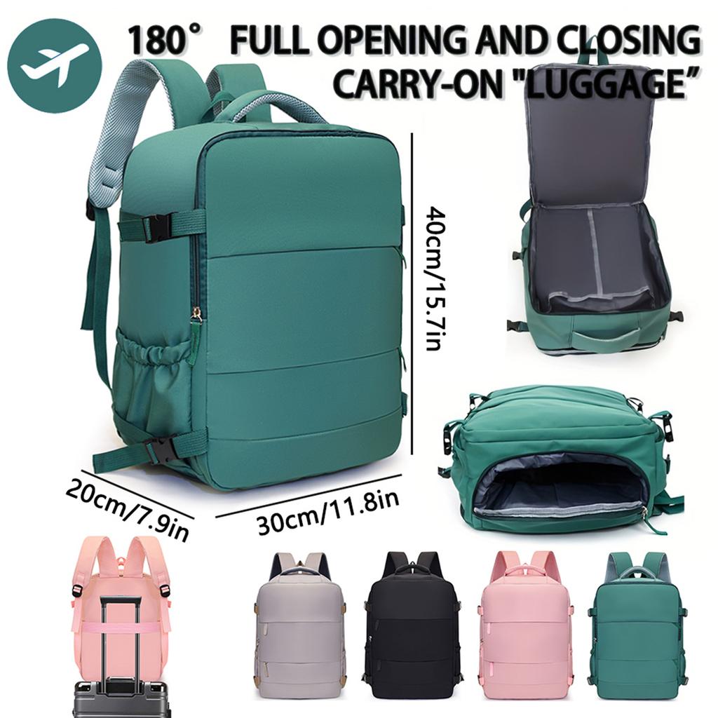 Unisex Oxford Backpack Travel Bag With Shoe Compartment Large Capacity Dual Zippers Padding Ventilated Back Panel For Daily Use