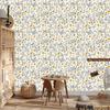 Wild Flowers Wallpaper Light Gray and White for Living Room and Bedroom 50x1000