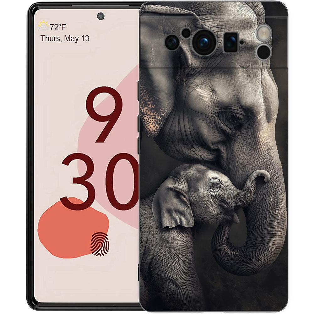 

Phone Case Cover for Google Pixel 10 9 8 7 6 7A 6A Pro Shockproof Soft TPU 10 9 Pro XL Shell Capas Fundas Animal Elephant Coque Pixel 6