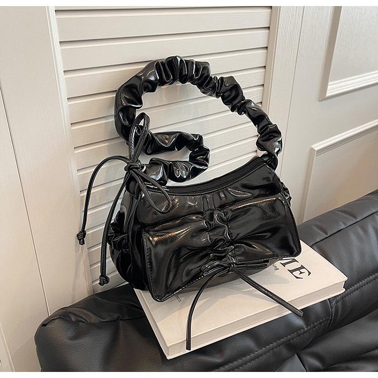 

Fashion Pleated Design Bow Women s Shoulder Bags Versatile Ladies Crossbody Bag Multi-pocket Female Pu Leather Handbags Purse