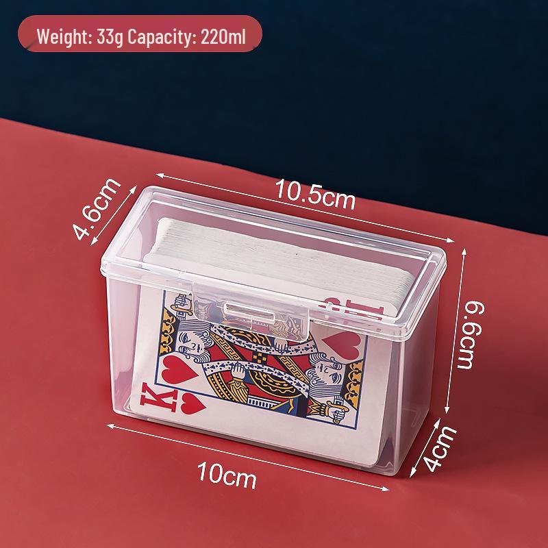 Portable Transparent Flip-Top Poker Card Organizer Box