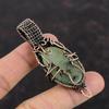 Moss Prehnite Pendant Copper Wire Wrapped Pendant Moss Prehnite Copper Jewelry Gift For Him Handmade Wire Wrap Jewelry Real Gemstone Pendant
