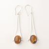 Yellow Star Tiger Eye Stone Sterling Silver Dangle Sisters Gift Earrings Jewelry EE-136-31
