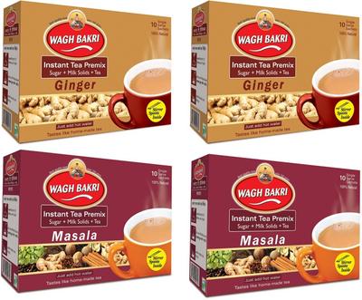 WAGH BAKRI PREAMIX CEAI INSTANT GHIMBIR ȘI MASALA 140g ( 2 UNITĂȚI FIECARE ) PACHET COMBO
