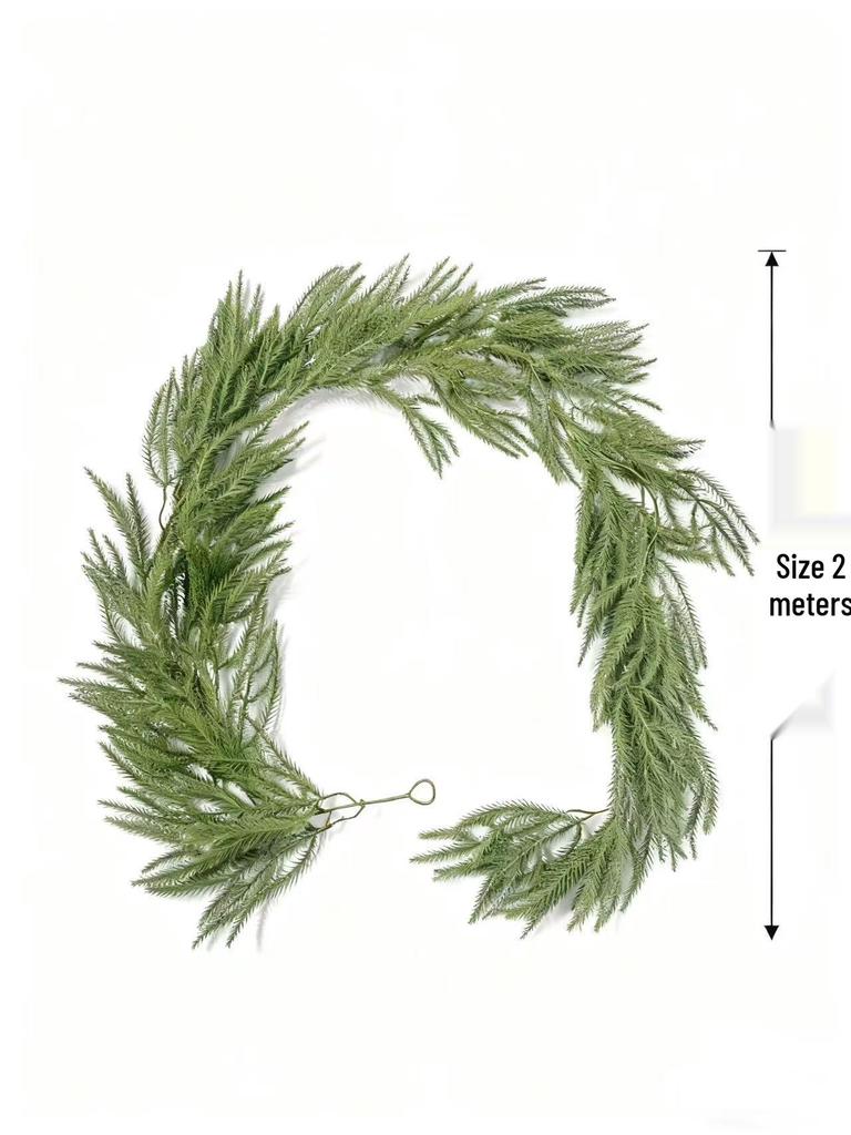 72-Mesh 2m Artificial Norfolk Pine Christmas Garland Simulation Greenery with Realistic Feel