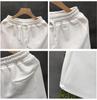 Men's Versatile White Summer Beach Shorts - Trendy Solid Color Loose Fit Sports Pants