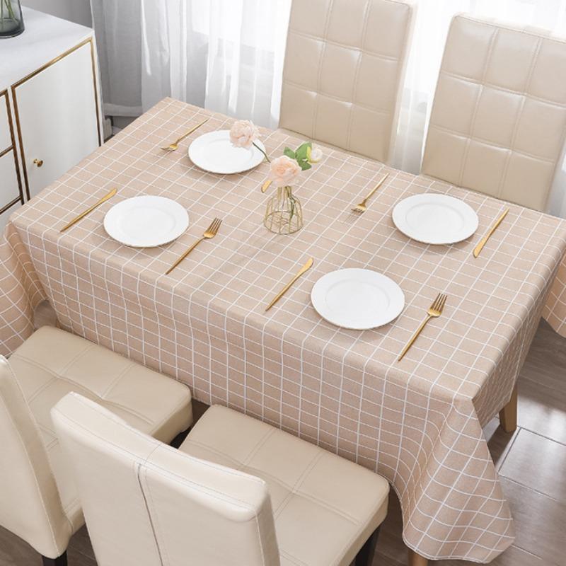 

Клетчатая водонепроницаемая маслостойкая скатерть моющийся пыленепроницаемый коврик для стола Nordic Ins House Tee-table Простой детский стол Новая мода 137 137 thick