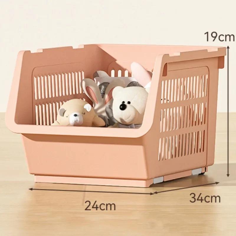 Kitchen Stackable Basket High-capacity Household Multi-layer Rack Durable And Sturdy Bathroom Shelves Storage Basket Stackable