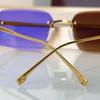 Unisex Luxury Frameless Square Sunglasses - Versatile Metal Fashion for Parties and Photos