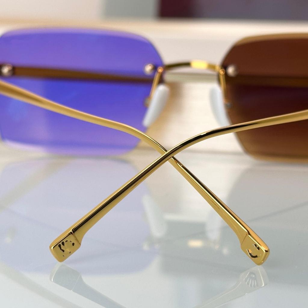 Unisex Luxury Frameless Square Sunglasses - Versatile Metal Fashion for Parties and Photos