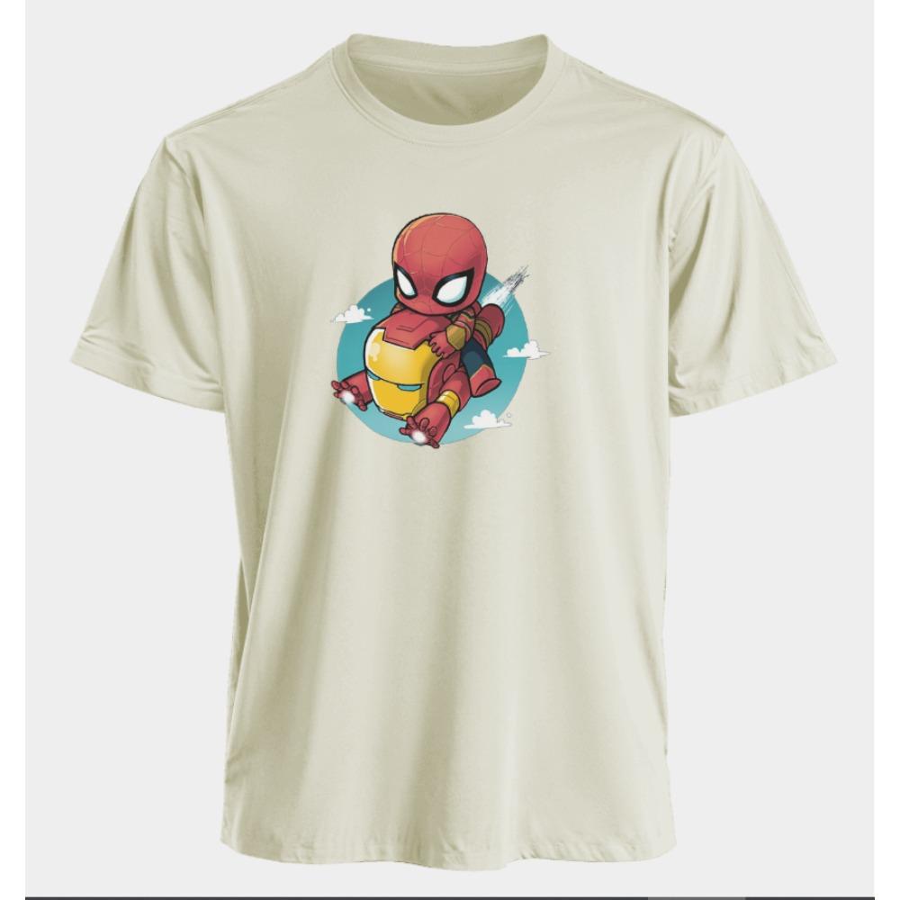 Men's and Women's T-shirts-Man Iron Man Summer American Style Spring and Autumn Sports Fitness Short Sleeves