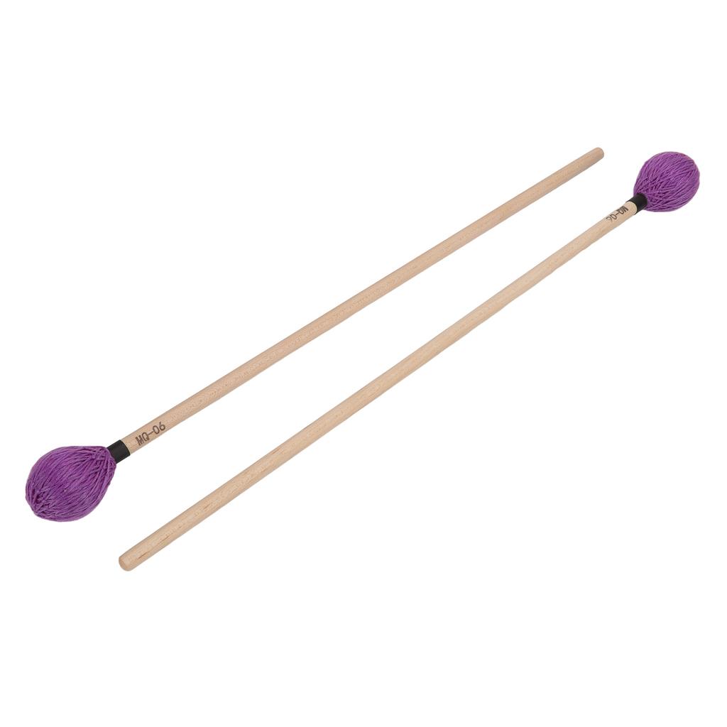 1 Paar Marimba Schlägel Mittelhart Garnkopf mit Ahornstiel zum Perkussionsspielen MQ?06Lila