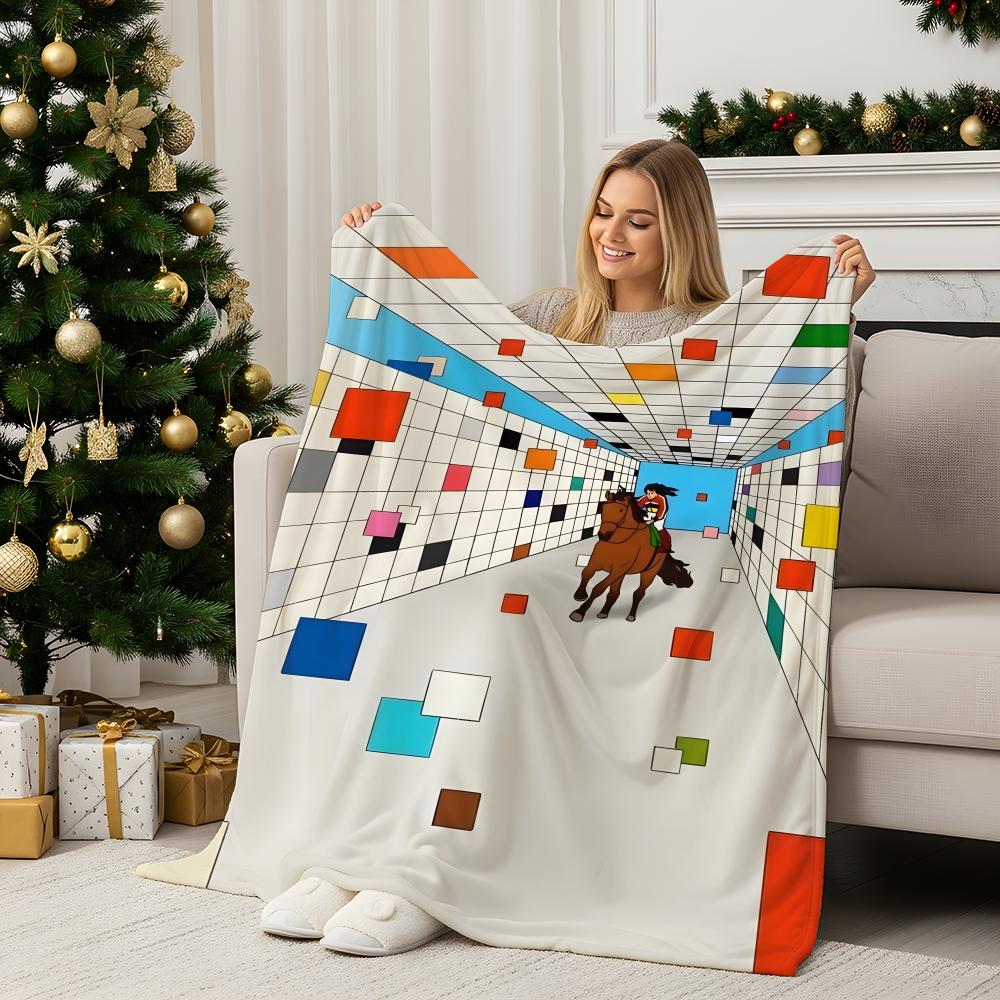 Celebrity C-Choi Haeryung Throw Flannel Blanket Perfect for Sofa Office Bed Travel Sleep Read Relax Camping four season use 75X95CM