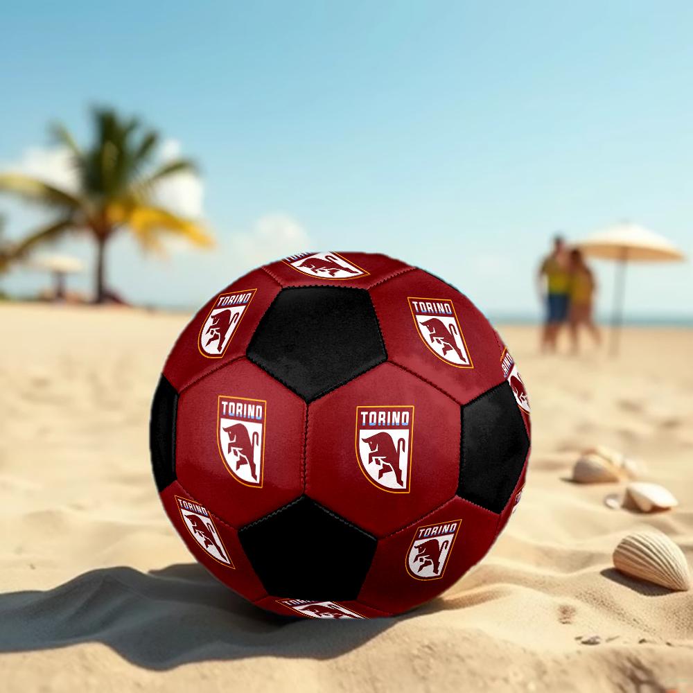 TAGLIA 5 Pallone da Calcio Torino FC Colorato Per Tutte le Età Cucito a Macchina PVC Pronto per la Competizione Resistente Alto Rimbalzo