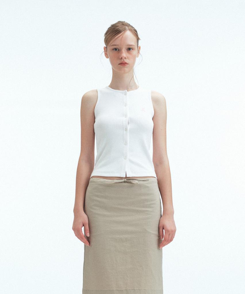 REST&RECREATION Sleeveless Cardigan - White