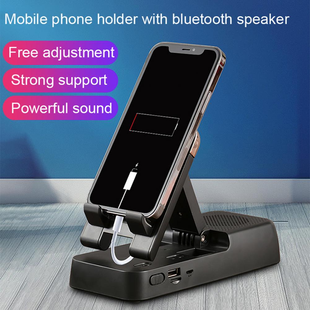 Universal Phone Bracket Stand Speaker ABS Phone Tablet Bluetooth Mount TF/Micro SD Card Playback Phone Holder