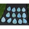 12X16MM Blue Larimar Natural Cabochon Pear Loose Gemstone Lot 13Pcs 100Cts. A-55