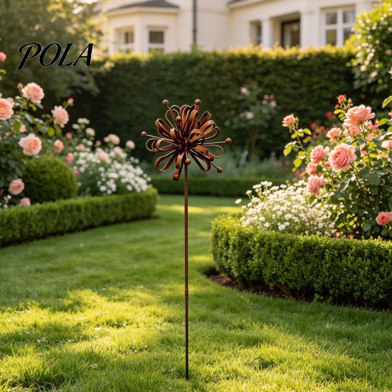 Decorative Ground Stakes for Yard Iron Garden Stake Decor, Metal Outdoor Ornament with Rustproof Coating, Easy To Install Decor Insert Patio