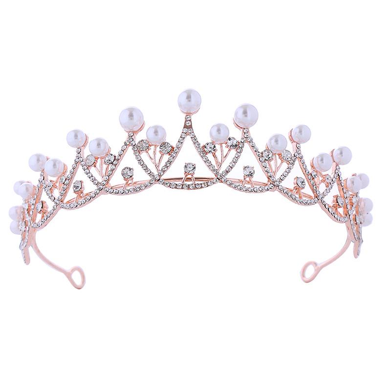 

Korean Style Children s Pearl Tiara Crown for Weddings and Parties