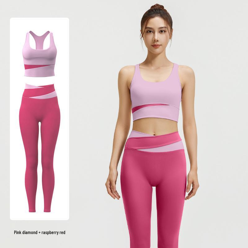 High Waist Tummy Control Shockproof Yoga Set: Tight Butt-Lifting, Nude-Feel Fitness Wear