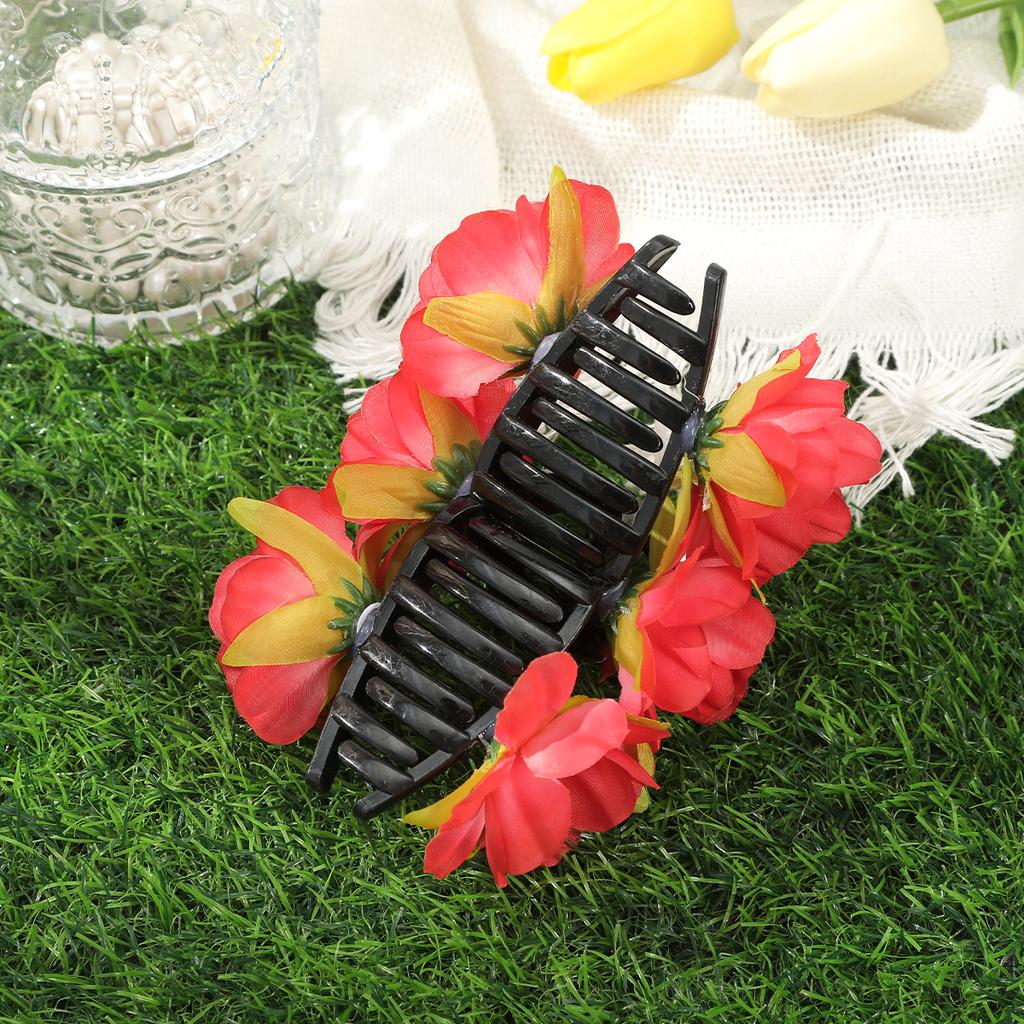 AWAYTR Julie Rose Blumen Haarspangen Floral Haarspangen Krabbe Für Frauen Mädchen Geschenk Haaraccessoires Valentinstag Kopfschmuck