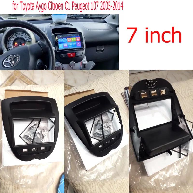 

Монтаж двойной 2 Din автомобильной радиорамки для Toyota Aygo Citroen C1 Peugeot 107 2005-2014 Fascia Dash Kit DVD Panel Stereo Cover 7 Inch