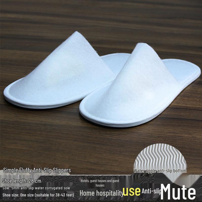 High-End Anti-Slip Bathroom Slippers with PVC Sole for Guest Use