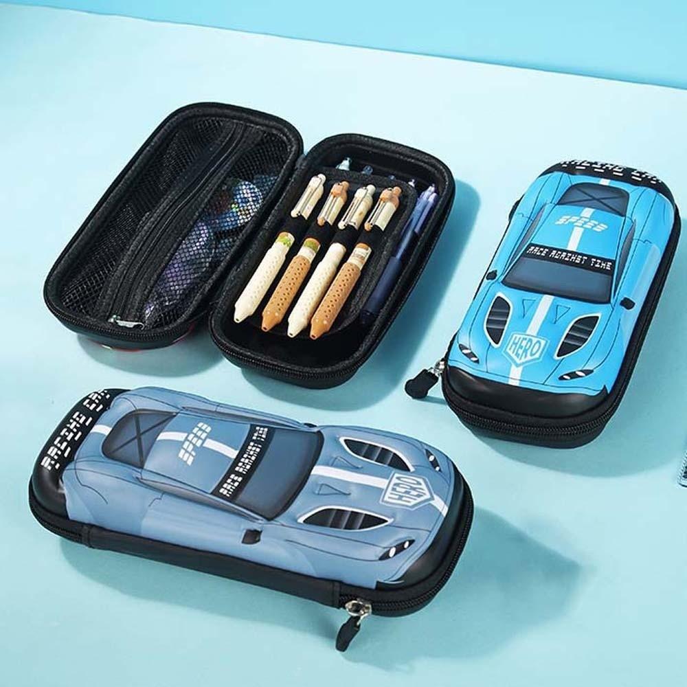 Cartoon Auto Potloodtas Drukbestendige 3D Pennen Organizer Opbergvak voor Pennen Meisjes