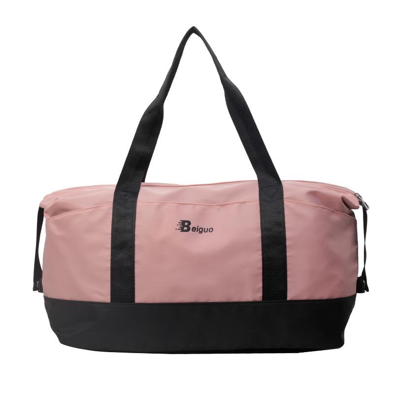 

Новая дорожная сумка из ткани Оксфорд, вместительная переносная сумка для деловых поездок, легкие переносные сумки для фитнеса для мужчин и женщин, багаж контрастных цветов розовый