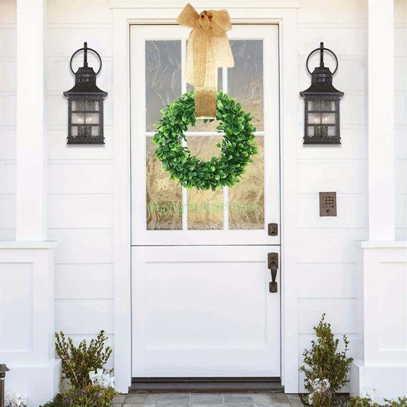 24TE Spring Wreath for Front Door, Window, Wedding Party, Indoor and Outdoor Decorations, Artificial White Wreath