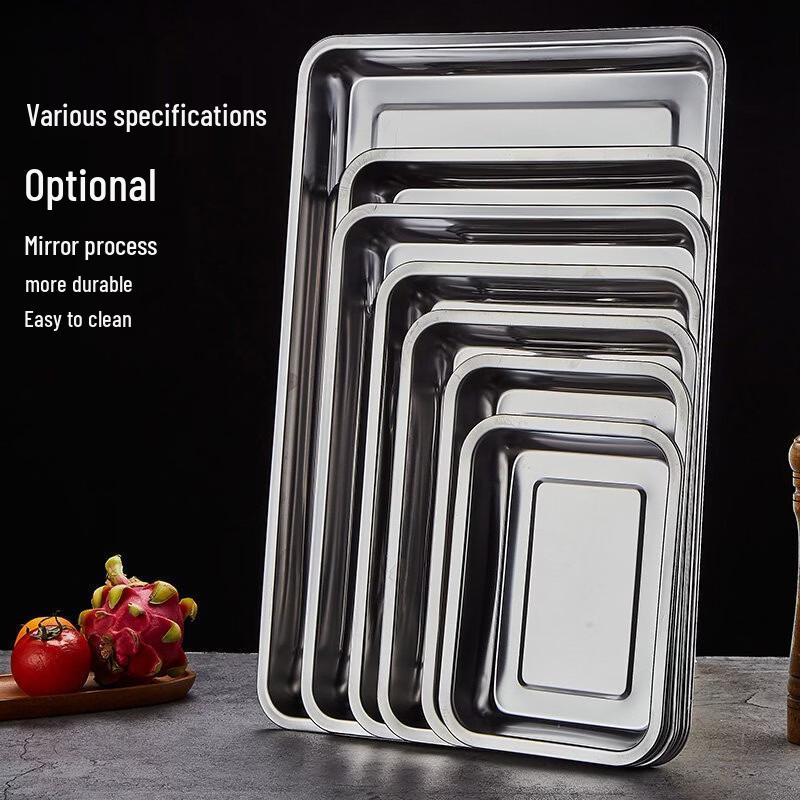 Premium 304 Stainless Steel Rectangular Tray