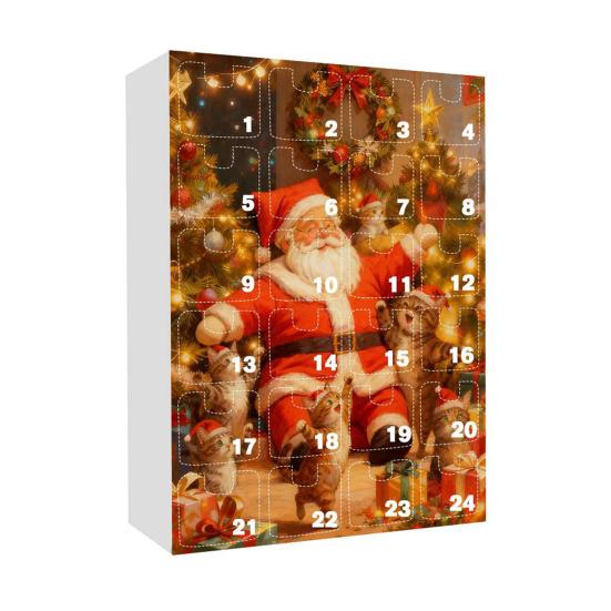 

Рождественский адвент-календарь 2025 года с кошачьими украшениями, 24-дневная коробка для обратного отсчета, уникальный рождественский подарок для детей D