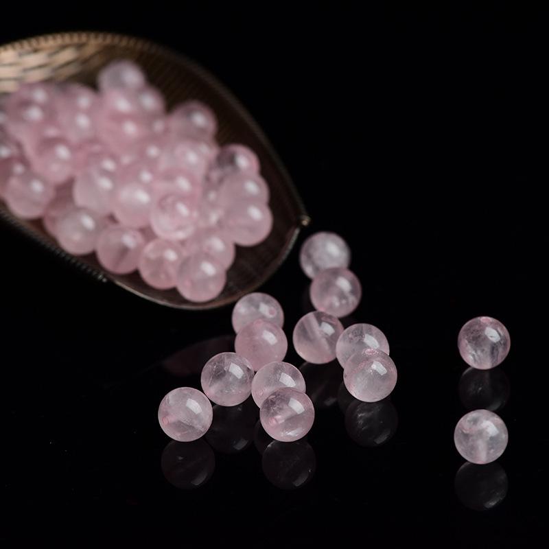 Contas de Gelatina Rosa Quartzo Rosa Moçambique para Pulseira DIY Flor de Pêssego para Meninas