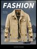 Men's Loose Plus-Size Lapel Jacket for Spring and Autumn - Casual Outdoor Workwear Coat