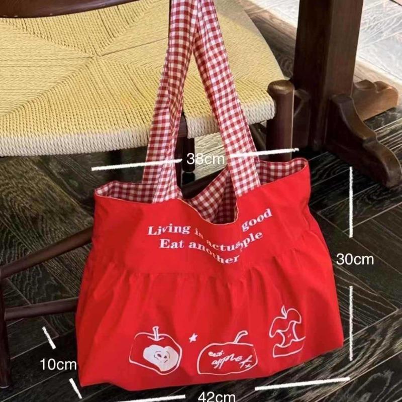 Cute Versatile Red Apple Bag Women's New Lazy Wind Tote Bag Large-capacity Shoulder Bag